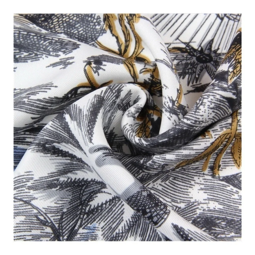 Hand Rolled CD Scarf Luxury Designer Forest Animal Print with hearts Size 34x34